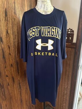 Under Armour Navy West Virginia Basketball Graphic Tee
